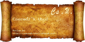 Csermák Ubul névjegykártya